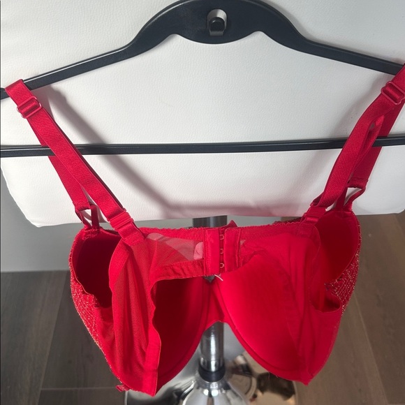 Victoria’s Secret Lined Demi Red and Gold Red Bra Size 38DDD - Picture 5 of 12